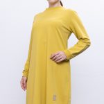 İki İplik bisiklet yaka armalı uzun tunik