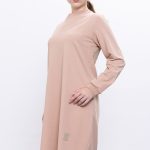 İki İplik bisiklet yaka armalı uzun tunik