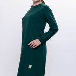 İki İplik bisiklet yaka armalı uzun tunik