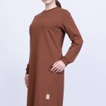 İki İplik bisiklet yaka armalı uzun tunik