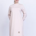 İki İplik bisiklet yaka armalı uzun tunik