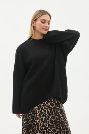 bisiklet yaka oversize basic triko kazak 144166.jpg