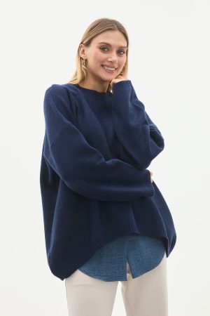 bisiklet yaka oversize basic triko kazak 144185.jpg