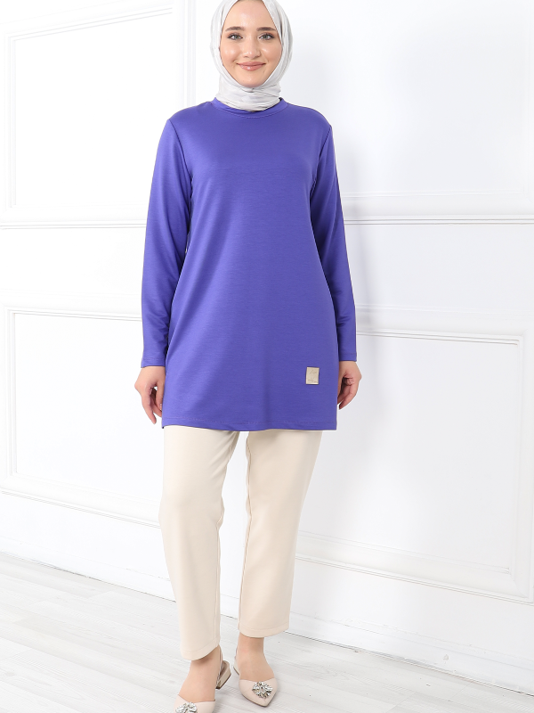 kristal bisiklet yaka armali kisa tunik 143627 1.png