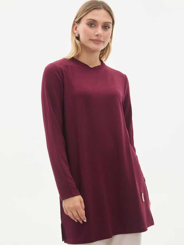 kristal bisiklet yaka armalı uzun tunik