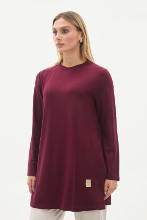 kristal bisiklet yaka armalı uzun tunik