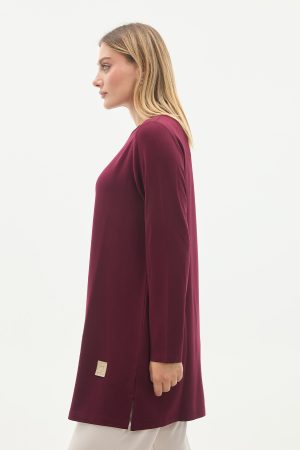 kristal bisiklet yaka armalı uzun tunik