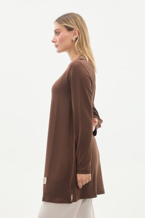 kristal bisiklet yaka armalı uzun tunik