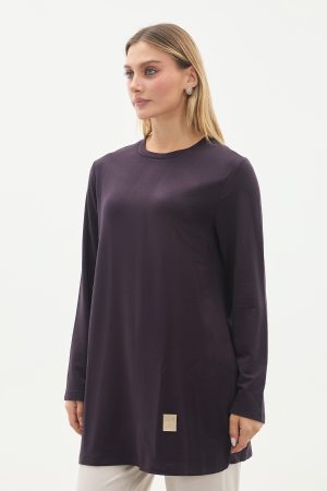 kristal bisiklet yaka armalı uzun tunik