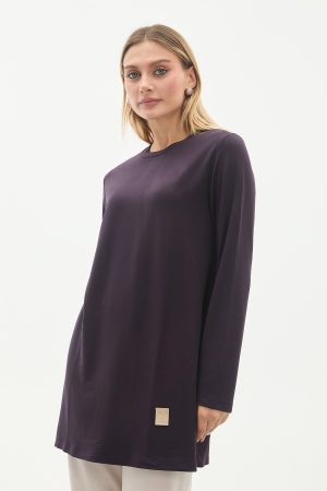 kristal bisiklet yaka armalı uzun tunik