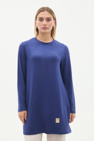 kristal bisiklet yaka armalı uzun tunik