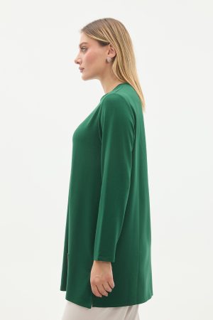 kristal bisiklet yaka armalı uzun tunik