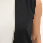 kadın uzun kolsuz rahat kesim Şık yelek siyah