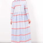 keten Çizgili elbise