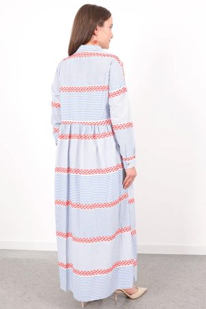 keten Çizgili elbise