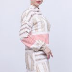 keten Çizgili yazlık kadın gömlek