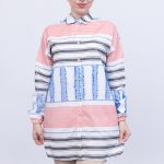 keten Çizgili yazlık kadın gömlek