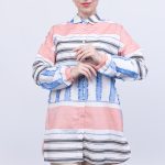 keten Çizgili yazlık kadın gömlek