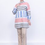 keten Çizgili yazlık kadın gömlek
