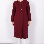 kristal gold fiyonk düğmeli tunik