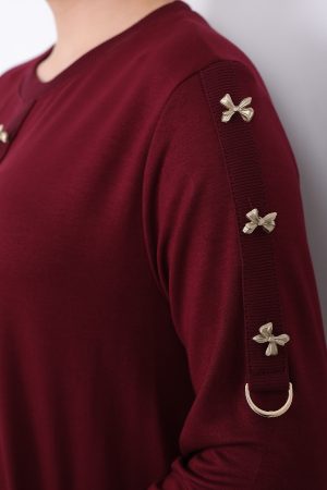 kristal gold fiyonk düğmeli tunik