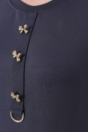 kristal gold fiyonk düğmeli tunik