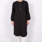 kristal gold fiyonk düğmeli tunik