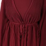 kuşaklı merserize triko elbise takım