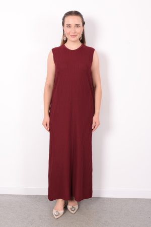 kuşaklı merserize triko elbise takım