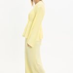 kuşaklı merserize triko elbise takım