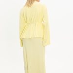 kuşaklı merserize triko elbise takım