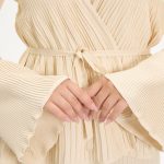 kuşaklı merserize triko elbise takım