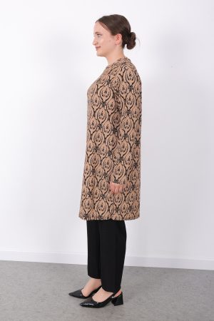 rahat kalıp günlük desenli karin bürümcük tunik