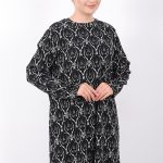 rahat kalıp günlük desenli karin bürümcük tunik