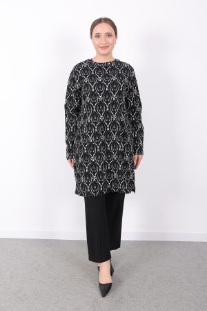 rahat kalıp günlük desenli karin bürümcük tunik