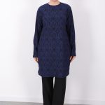 rahat kalıp günlük desenli karin bürümcük tunik