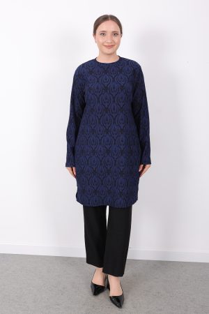 rahat kalıp günlük desenli karin bürümcük tunik