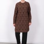 rahat kalıp günlük desenli karin bürümcük tunik