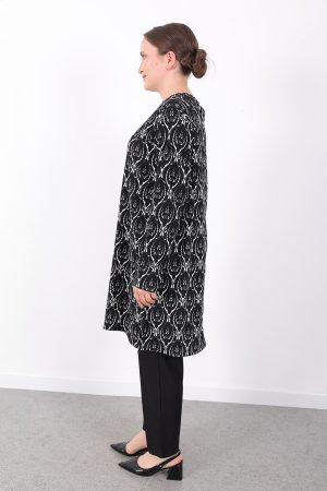 rahat kalıp günlük desenli karin bürümcük tunik