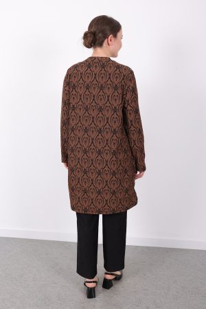 rahat kalıp günlük desenli karin bürümcük tunik