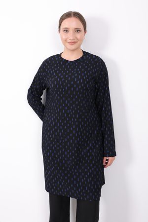 rahat kalıp günlük desenli karin bürümcük tunik