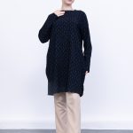 rahat kalıp günlük desenli karin bürümcük tunik