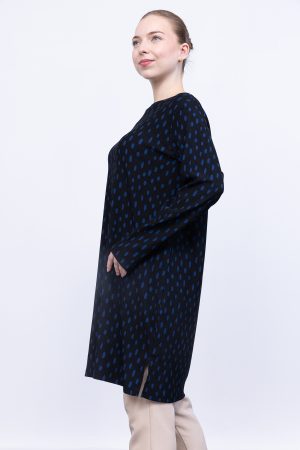 rahat kalıp günlük desenli karin bürümcük tunik