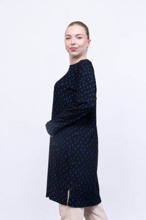 rahat kalıp günlük desenli karin bürümcük tunik