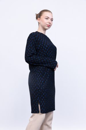 rahat kalıp günlük desenli karin bürümcük tunik