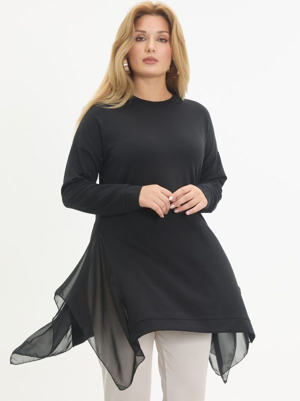 yanı Şifonlu kristal tunik