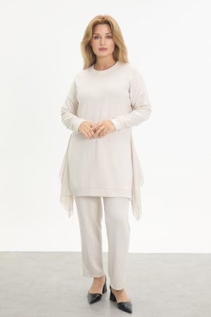 yanı Şifonlu kristal tunik