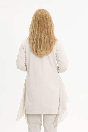 yanı Şifonlu kristal tunik