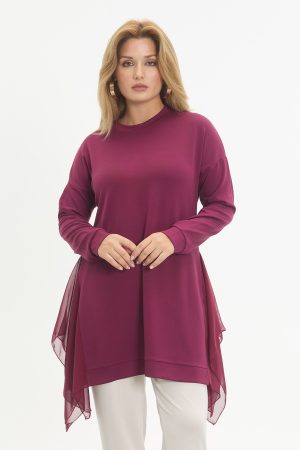 yanı Şifonlu kristal tunik