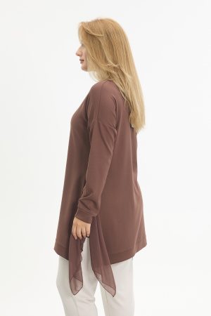 yanı Şifonlu kristal tunik